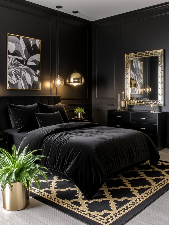 black and metallic elegance