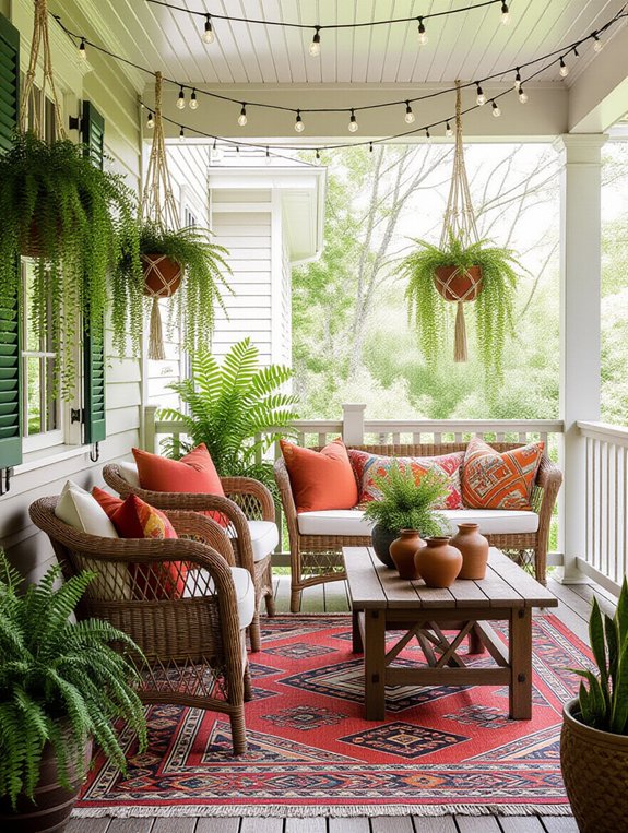 bohemian porch relaxation style