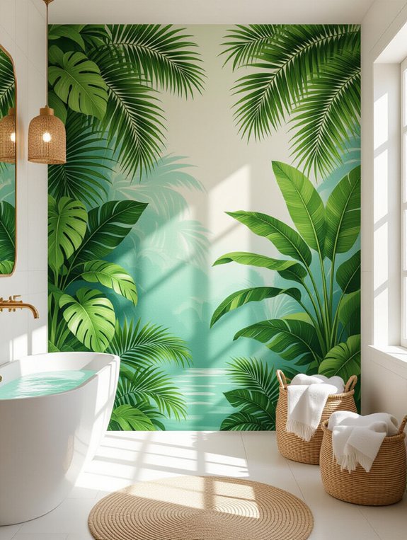 bold bathroom wall murals