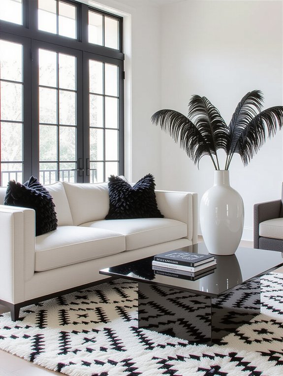 bold black and white accents