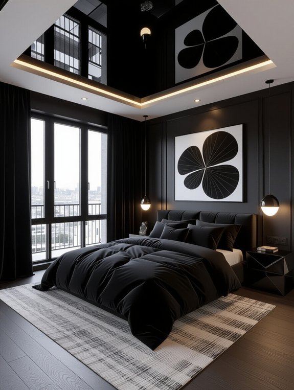 bold black ceiling design