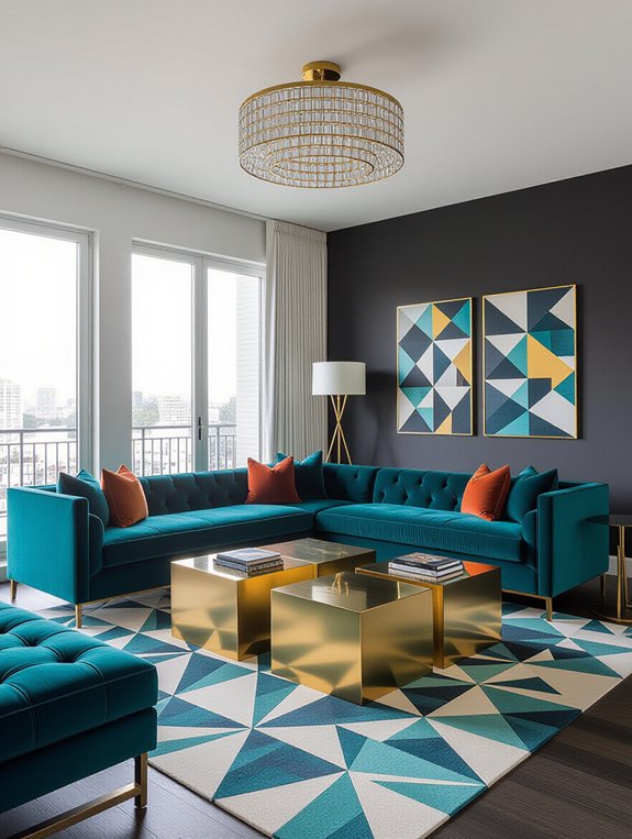 bold geometric living room