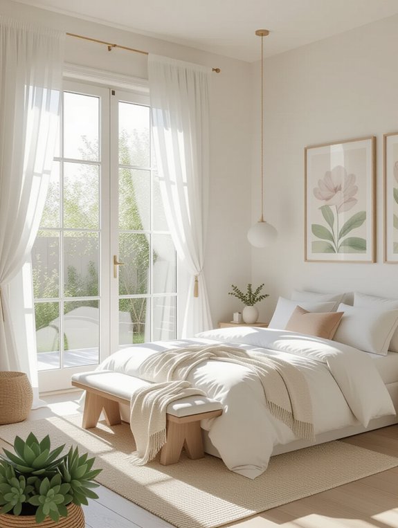 bright airy light filled bedroom