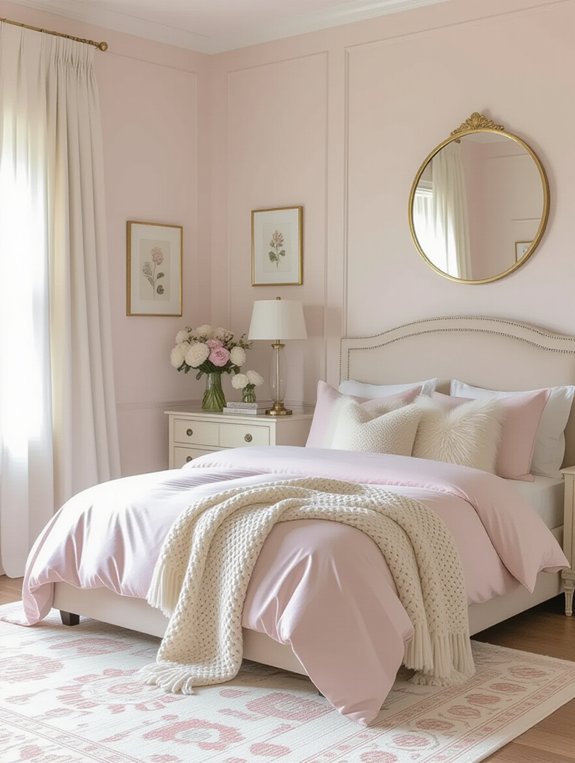 charming pastel pink accents