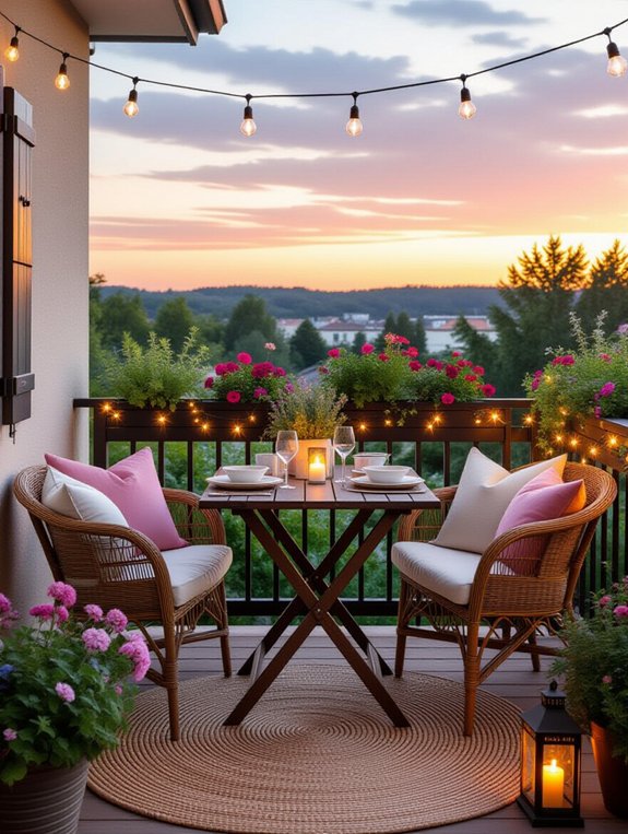 charming small balcony dining