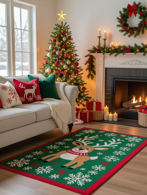cheerful holiday door mats