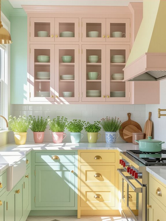 cheerful pastel kitchen accents