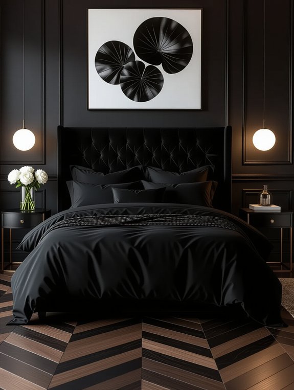 chic black bedding elegance