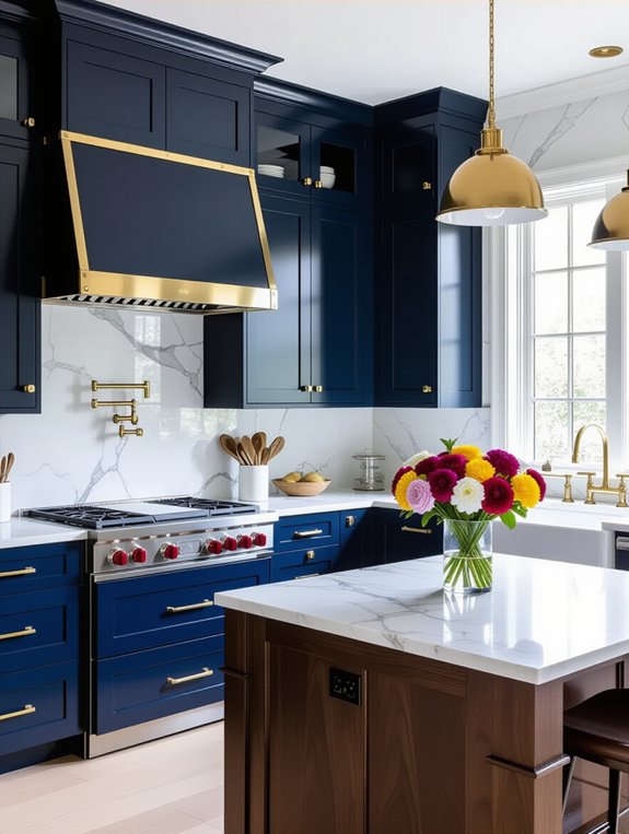 chic navy blue cabinetry elegance