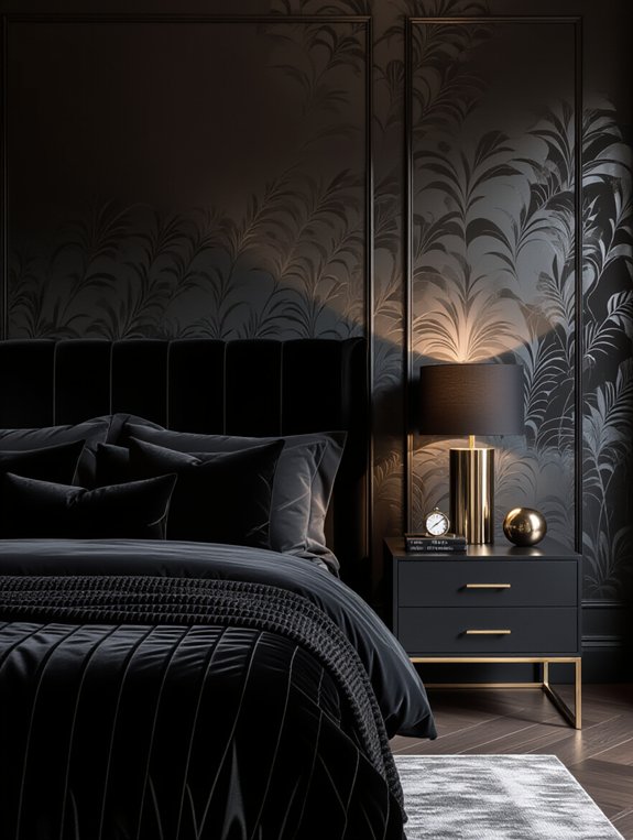 chic textured black wallpaper