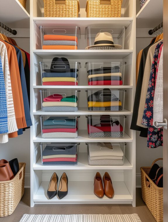 clear bins for organization