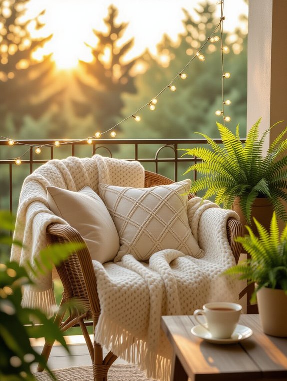 cozy blankets and pillows