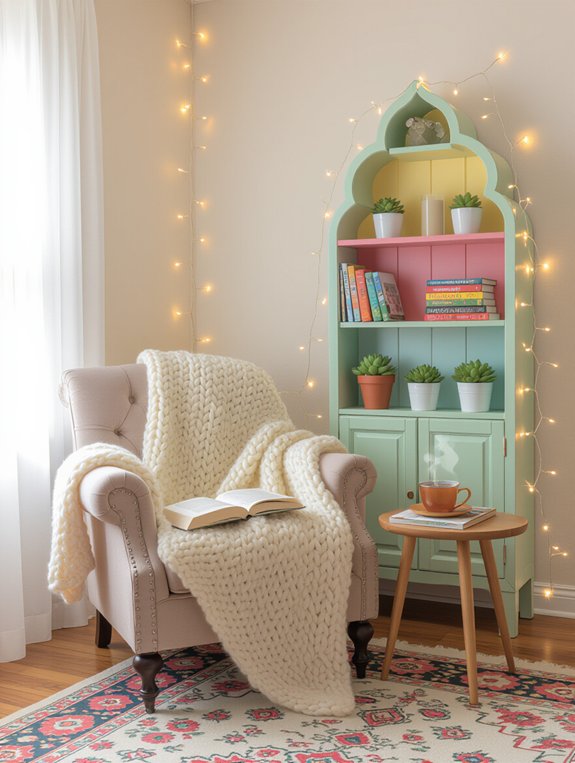 cozy chair soft blankets