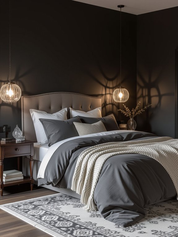 cozy charcoal bedroom retreat