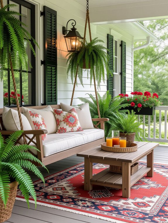 cozy family gathering porch
