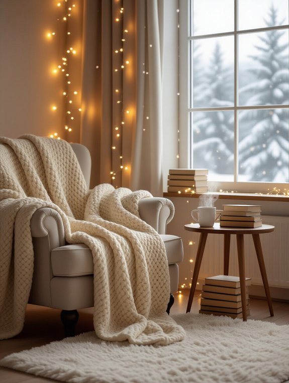 cozy holiday reading nook
