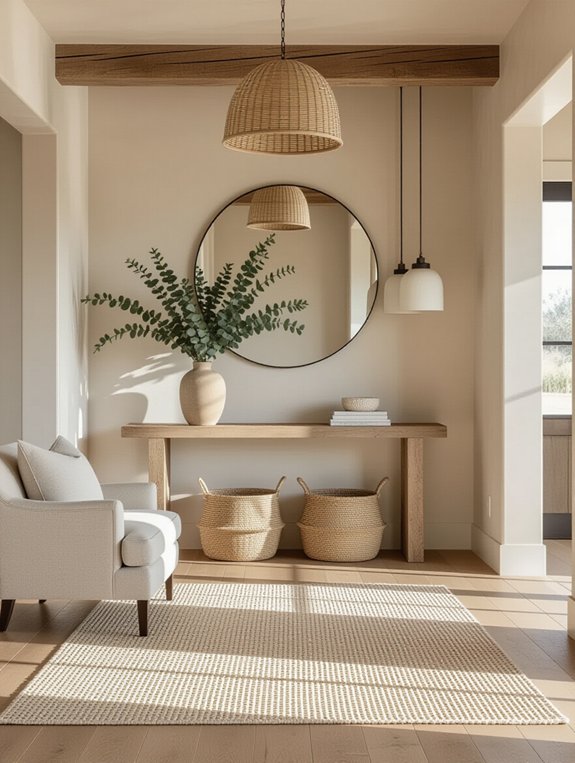 cozy inviting entryway design