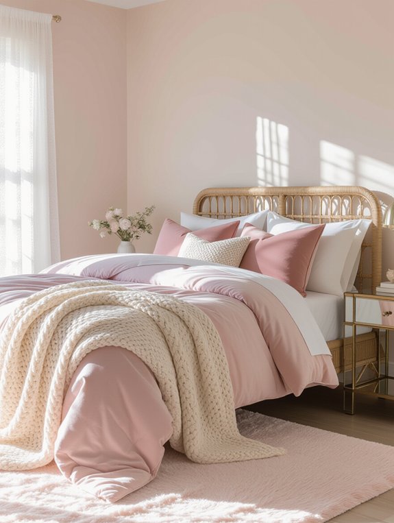 cozy pink layered textures