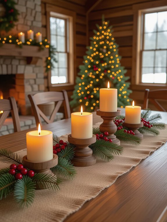 cozy rustic candle holders