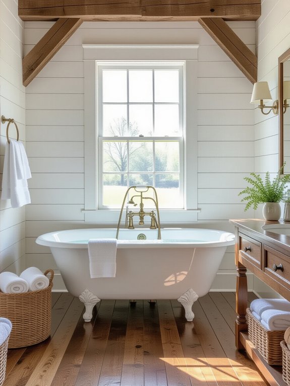 cozy rustic farmhouse bathroom
