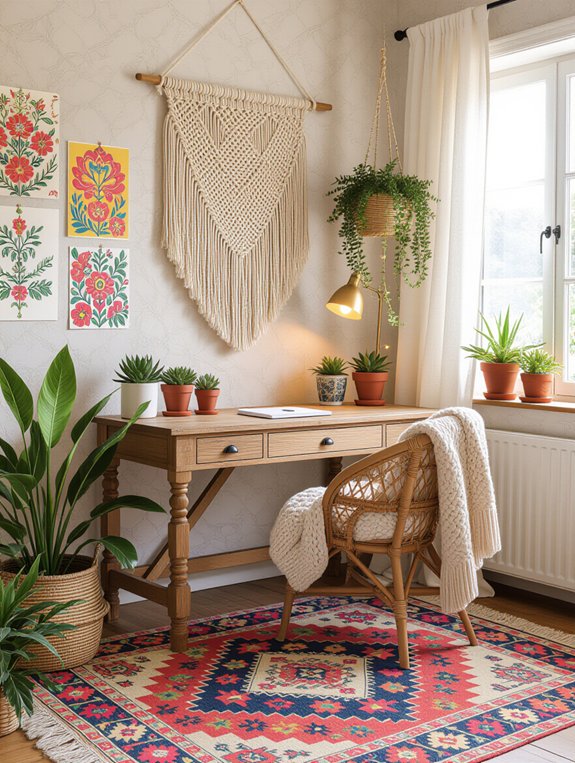 creative bohemian home office