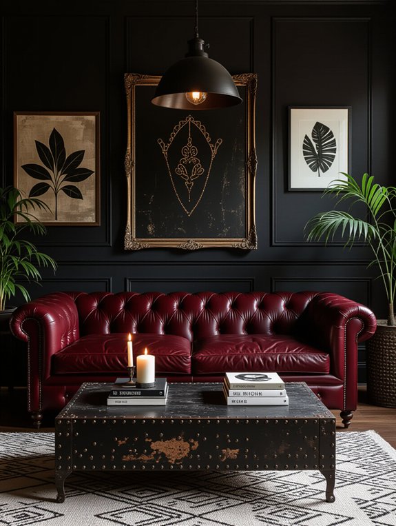 dark moody textured decor