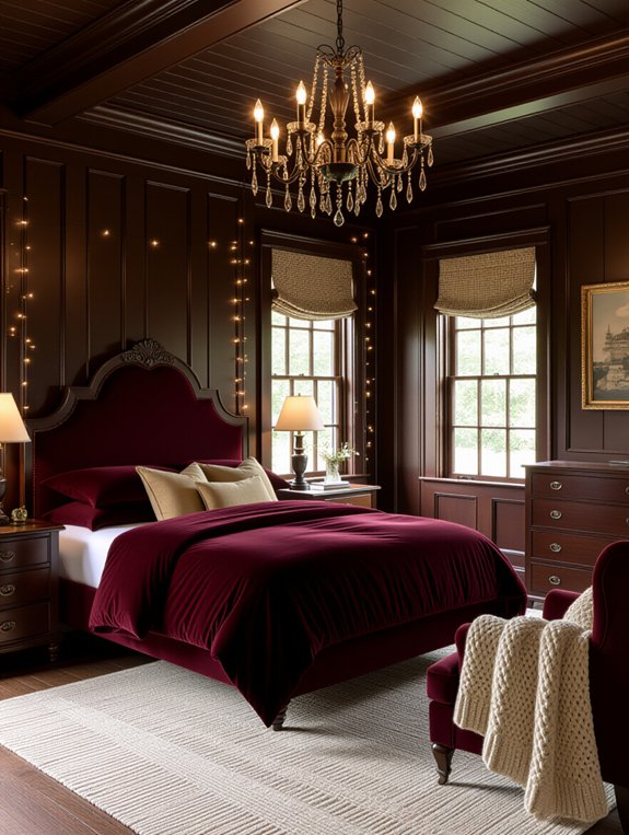 dark wood bedroom accents