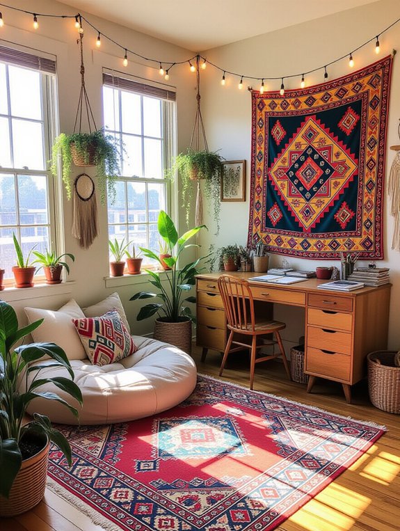 eclectic bohemian dorm decor