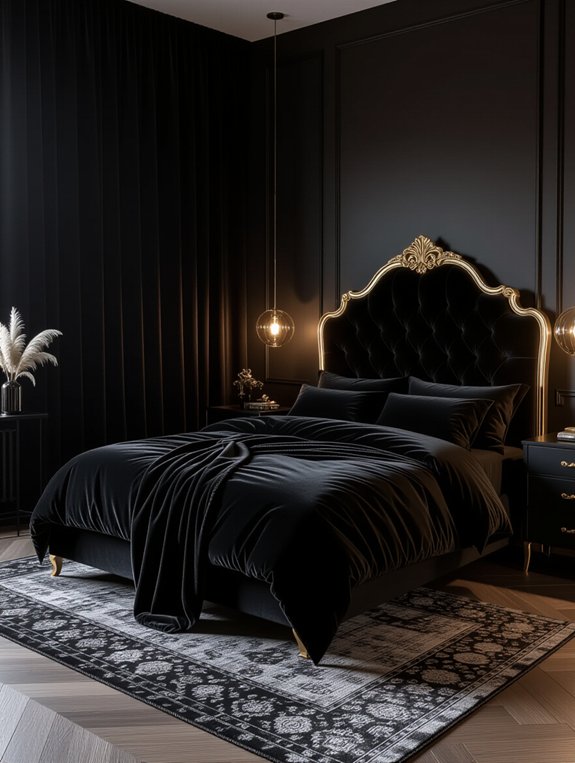 elegant black bed sophistication