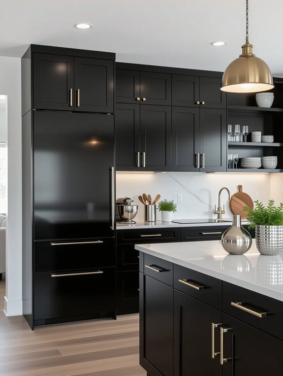 elegant contrast in kitchens