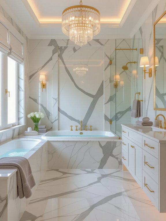 elegant marble bathroom accents