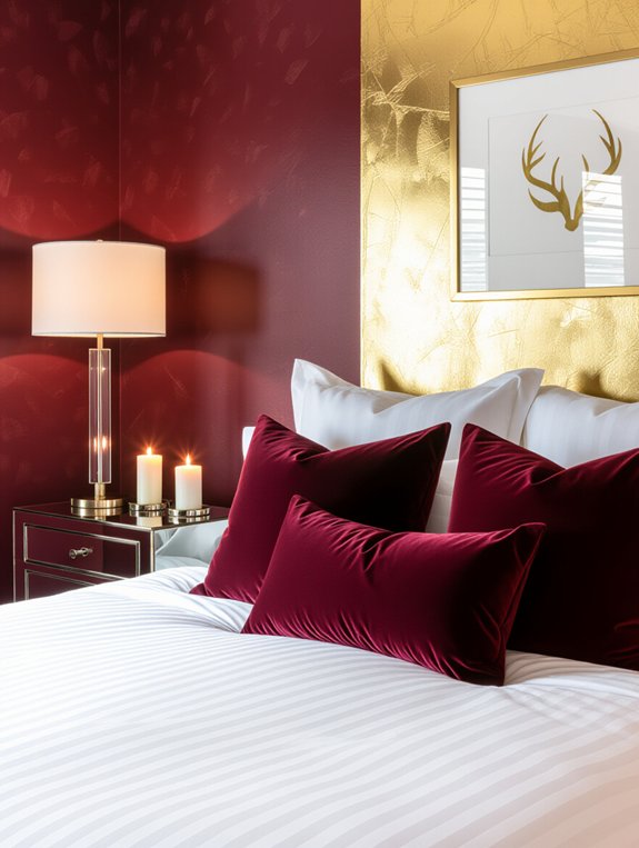 elegant metallic bedroom accents