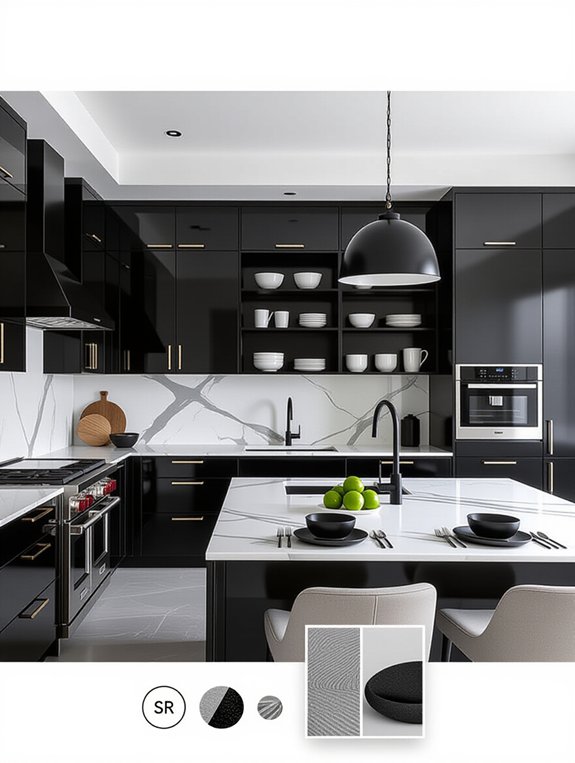 elegant monochrome kitchen design