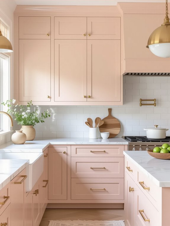 elegant soft pink kitchen