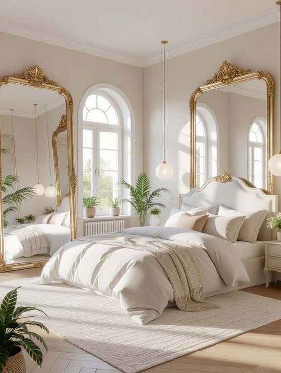 enhance bedroom with mirrors