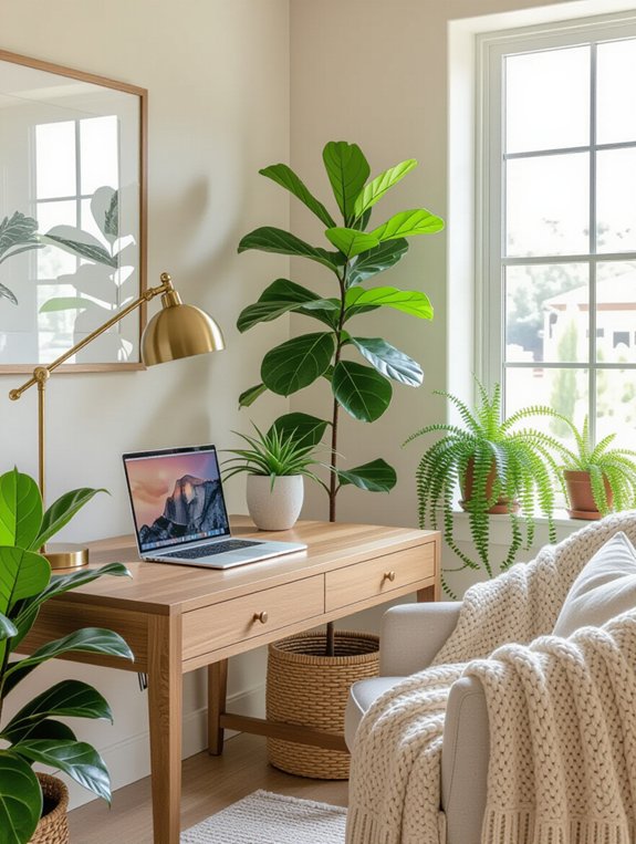 enhance workspace with plants