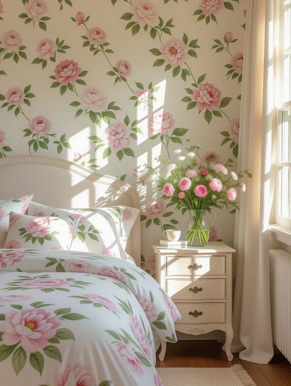 floral wallpaper transforms bedrooms