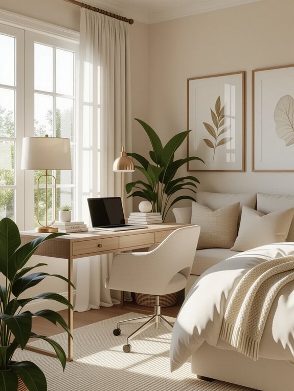 functional productive bedroom workspace