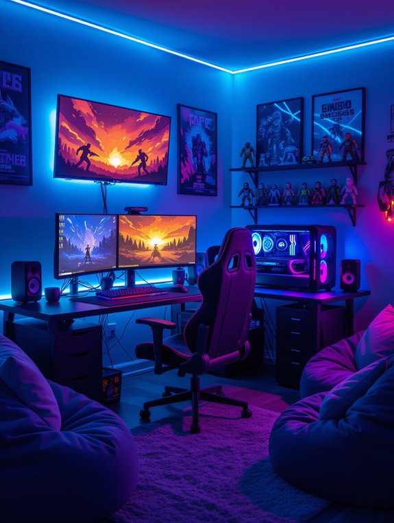 gamer themed bedroom makeover