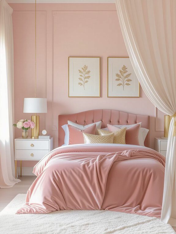 glamorous pink and gold