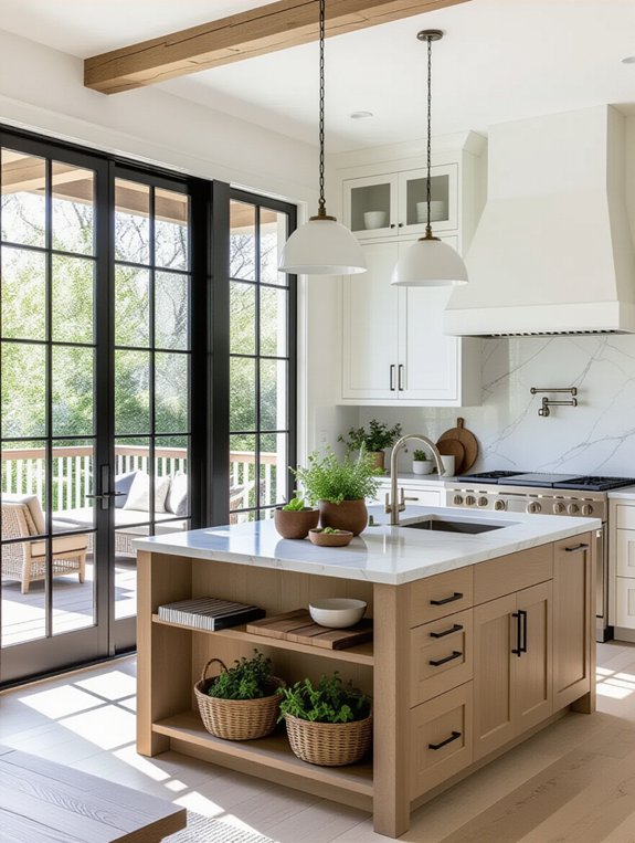 indoor outdoor kitchen integration