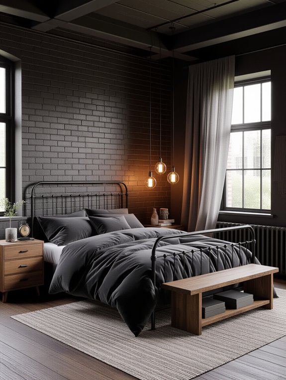 industrial chic bedroom design
