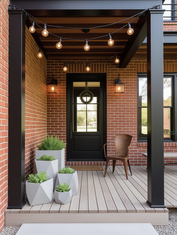 industrial chic front porch