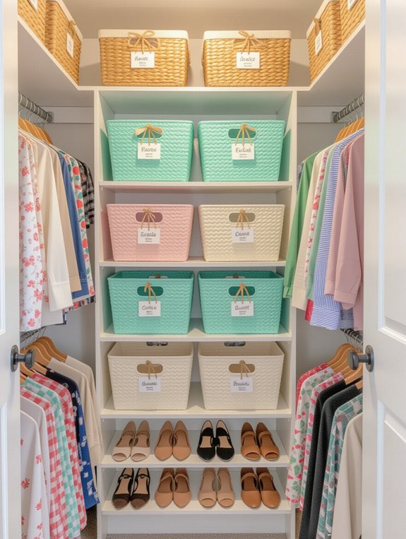 label bins shelves hangers