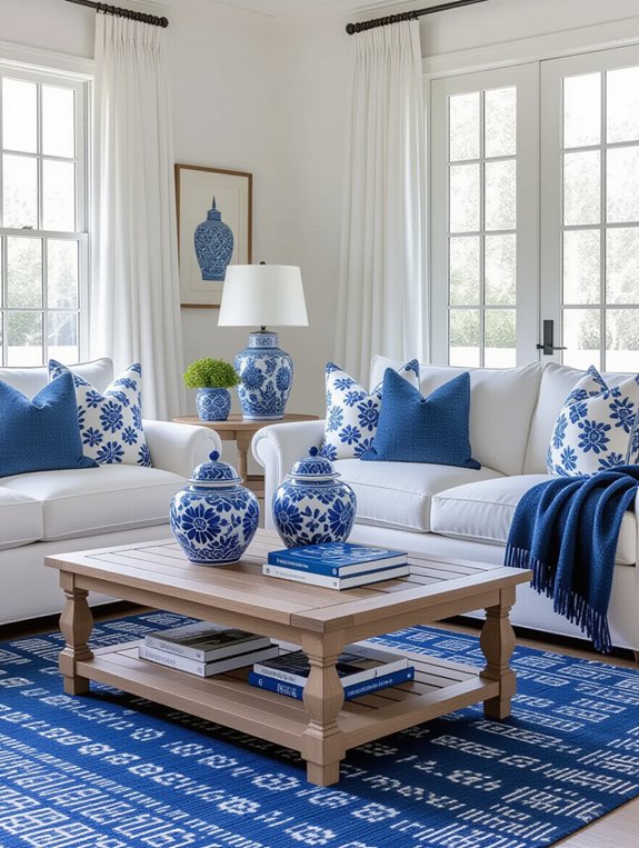 layered blue and white textures