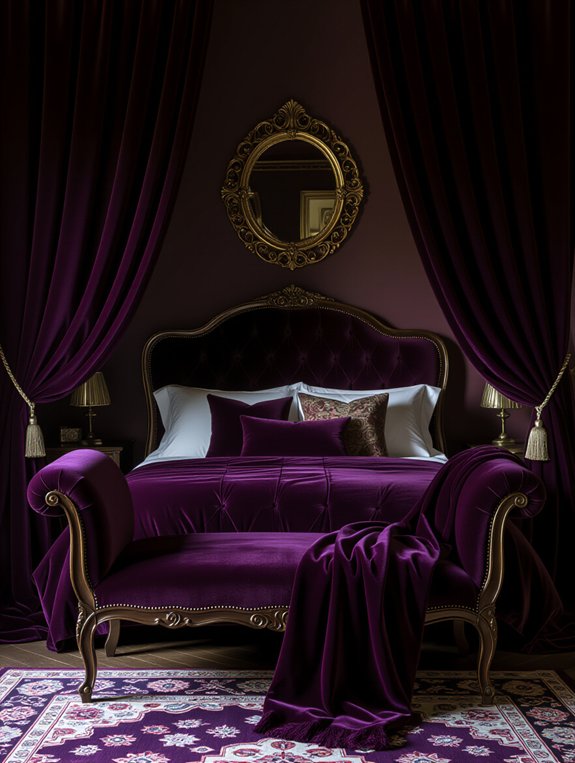 luxurious deep velvet accents