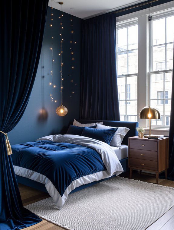 midnight blue bedroom retreat