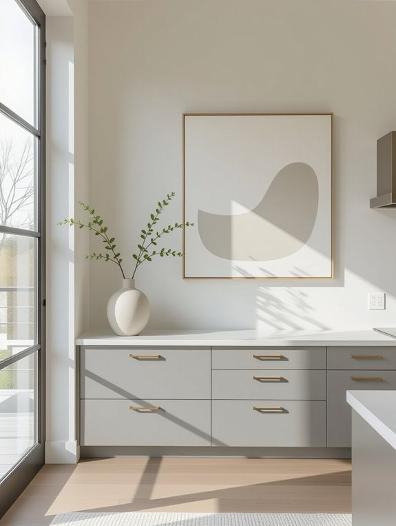 minimalist art enhances kitchens