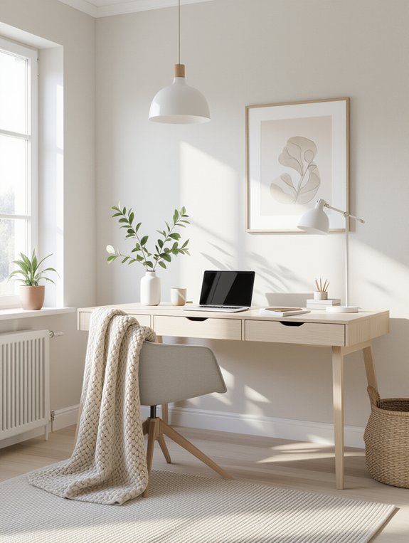 minimalist serene workspace design