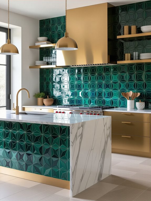 modern metallic kitchen accents